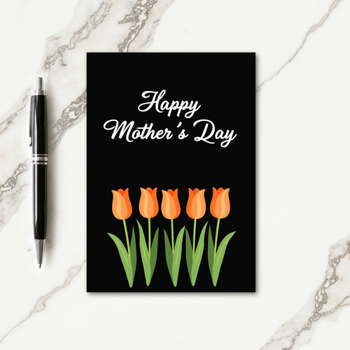 Floral Mothers Day Black Backdrop Card