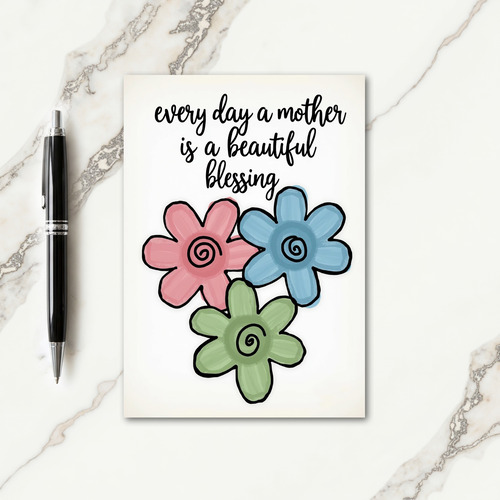 Floral Mothers Day Blessing Card