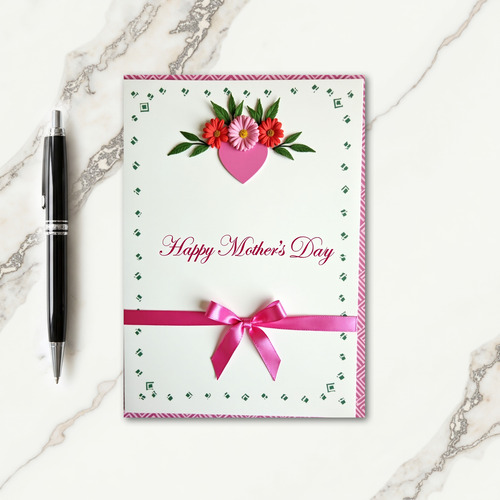 Floral Mothers Day Bow Card