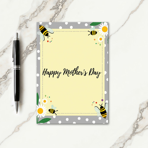 Floral Mothers Day Bugs Border Card