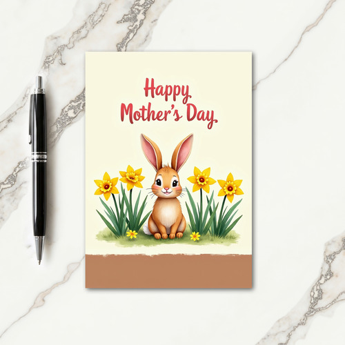 Floral Mothers Day Bunny Card