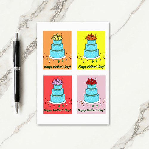 Floral Mothers Day Cake Art Card