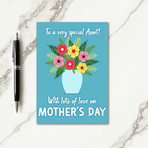 Floral Mothers Day Card For Aunt