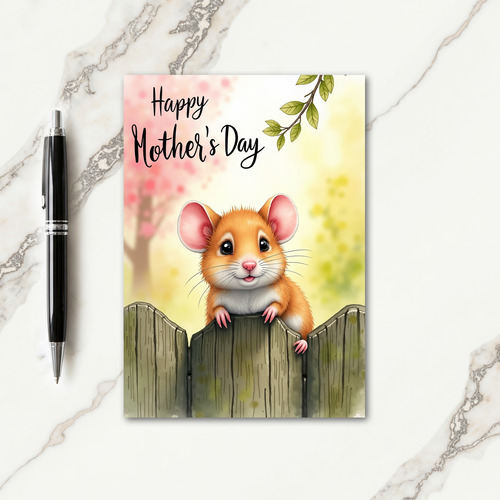 Floral Mothers Day Critter Peek Card