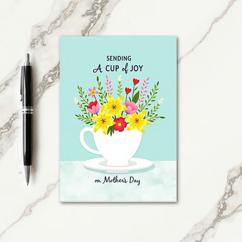 Floral Mothers Day Cup Card