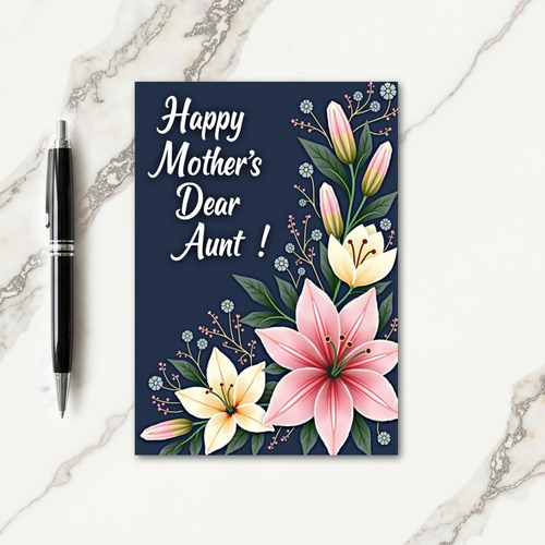 Floral Mothers Day Dear Aunt Card