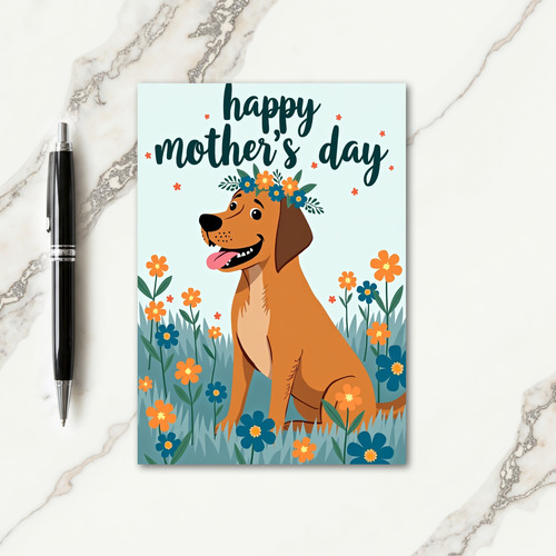 Floral Mothers Day Dog Card