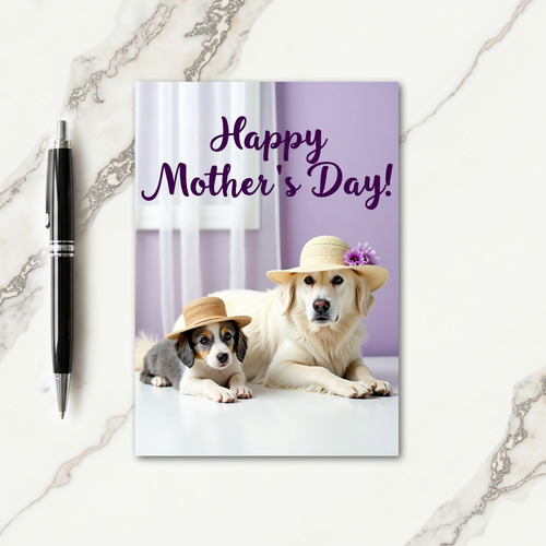 Floral Mothers Day Dogs Card