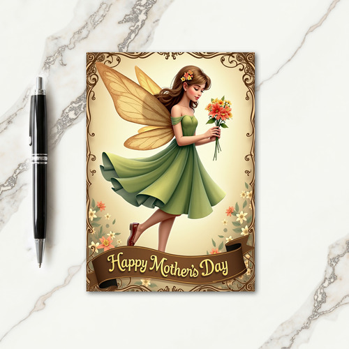Floral Mothers Day Fairy Card