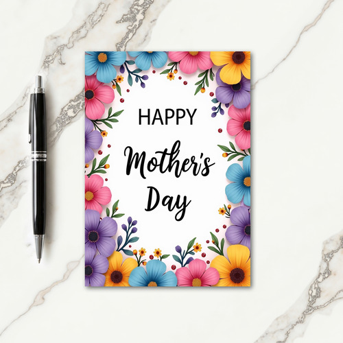 Floral Mothers Day Faux Foil Card