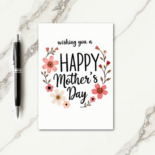 Floral Mothers Day Faux Gold Foil Card