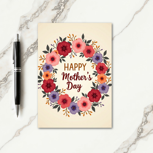 Floral Mothers Day Faux Texture Card