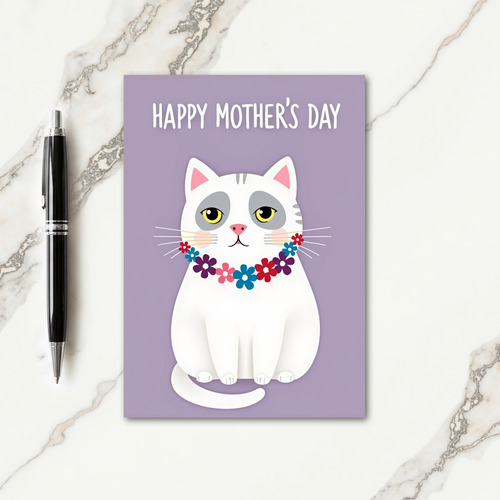 Floral Mothers Day Feline Card