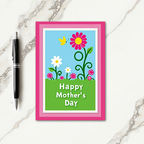 Floral Mothers Day Garden Scene Card