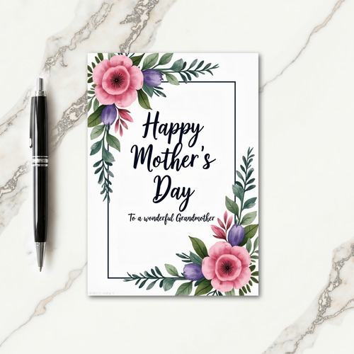 Floral Mothers Day Grandmom Card