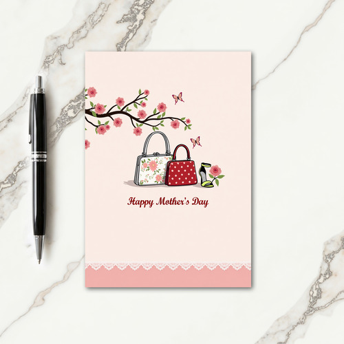 Floral Mothers Day Handbags Card