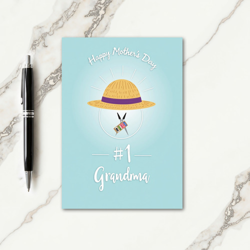 Floral Mothers Day Hat Grandma Card