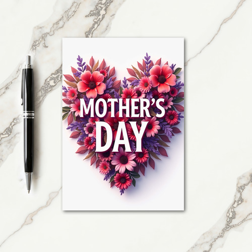 Floral Mothers Day Heart Card