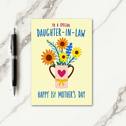 Floral Mothers Day Heart Mug Card