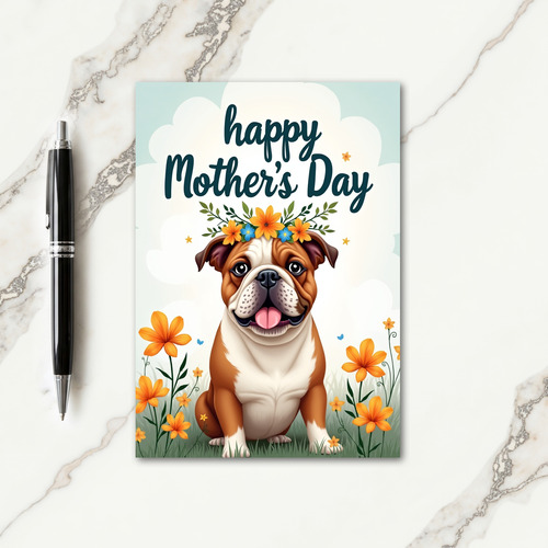 Floral Mothers Day Love Pup Card