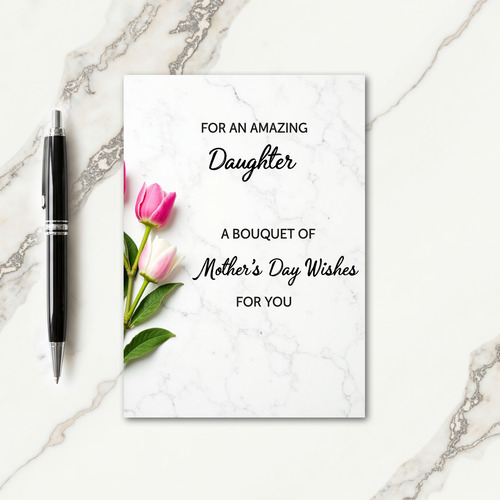 Floral Mothers Day Marble Card