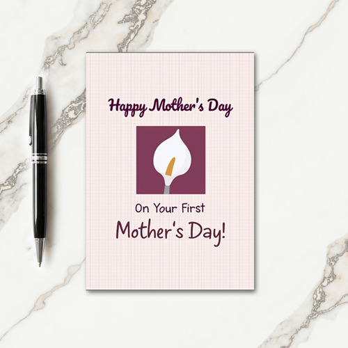 Floral Mothers Day Maroon Square Card
