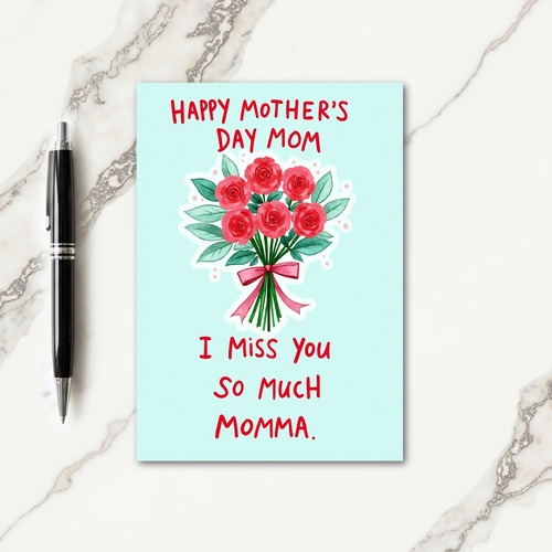 Floral Mothers Day Miss You Card