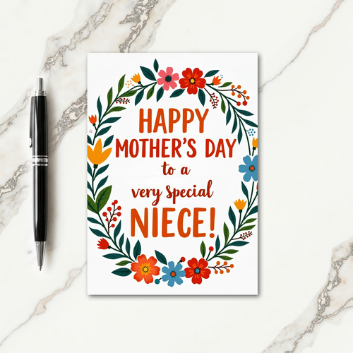 Floral Mothers Day Niece Card