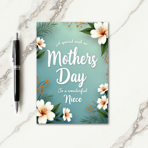 Floral Mothers Day Niece Wish Card