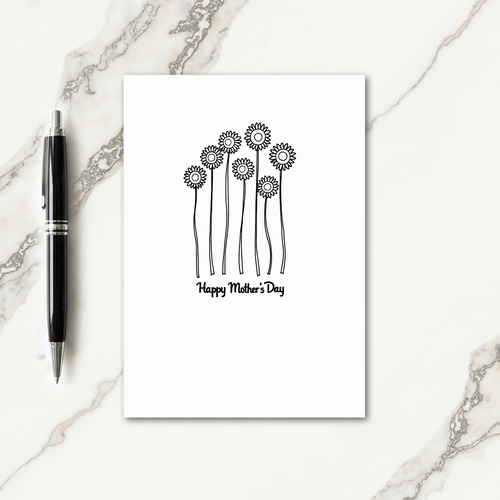 Floral Mothers Day Outline Card