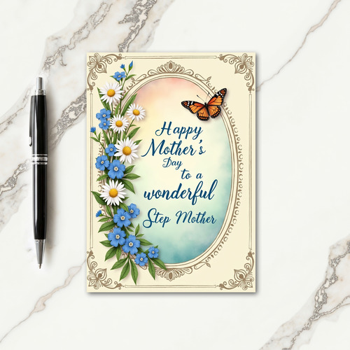 Floral Mothers Day Oval Art Card