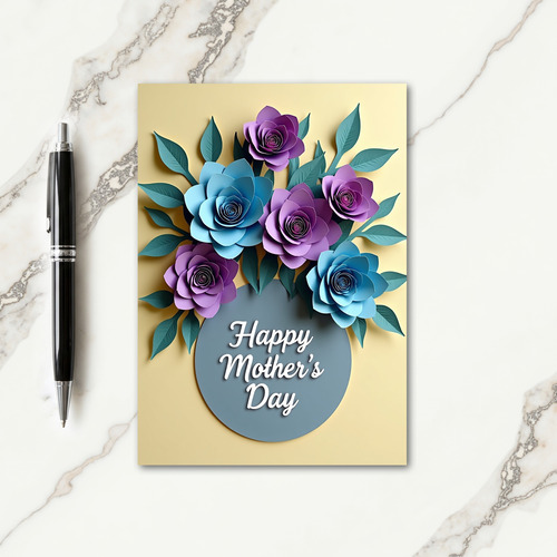 Floral Mothers Day Paper Art Card