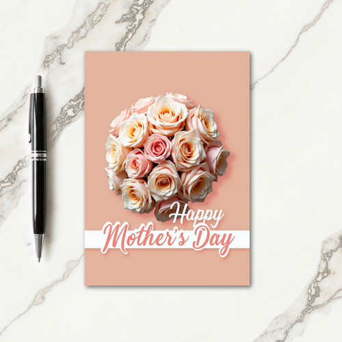 Floral Mothers Day Peach Card