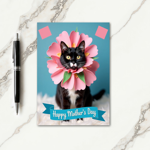 Floral Mothers Day Pet Cat Card