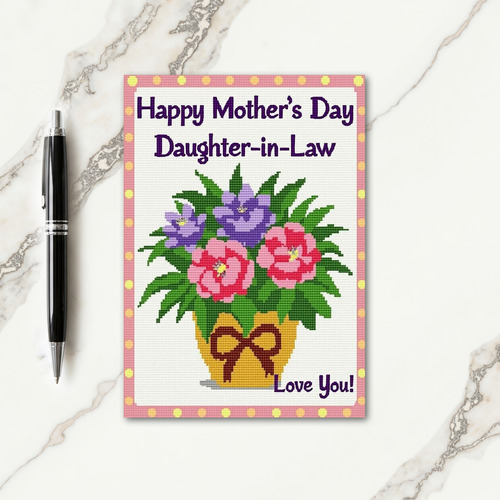 Floral Mothers Day Pixel Art Card