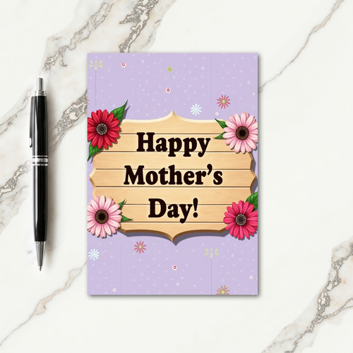 Floral Mothers Day Plaque Card