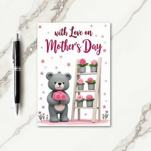 Floral Mothers Day Plush Figure Card