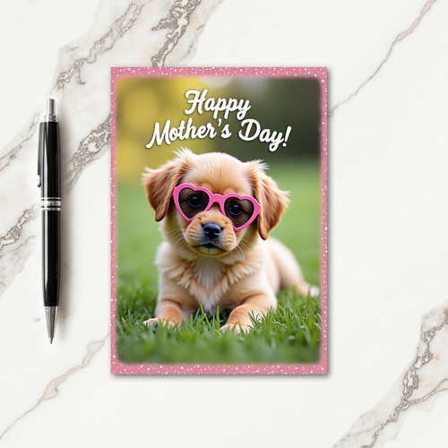 Floral Mothers Day Puppy Card