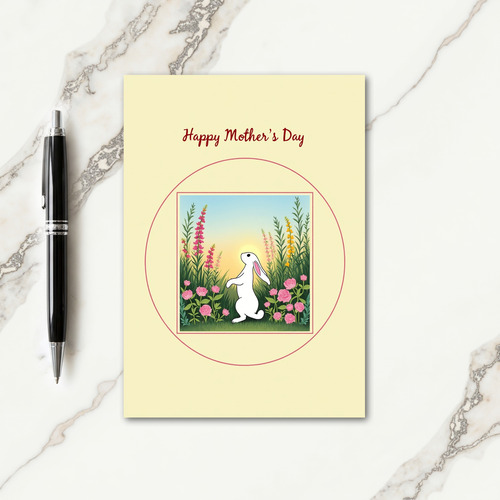 Floral Mothers Day Rabbit Card