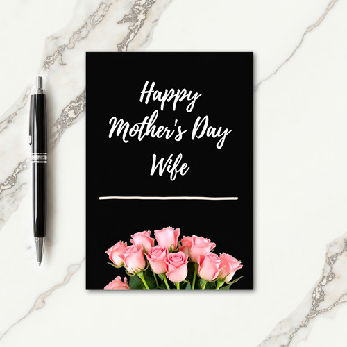 Floral Mothers Day Script Text Card