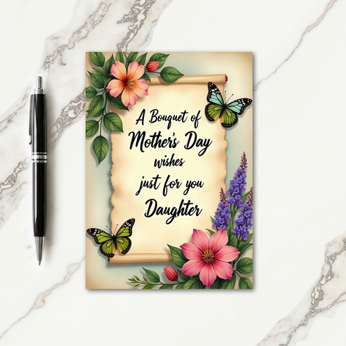 Floral Mothers Day Scroll Card