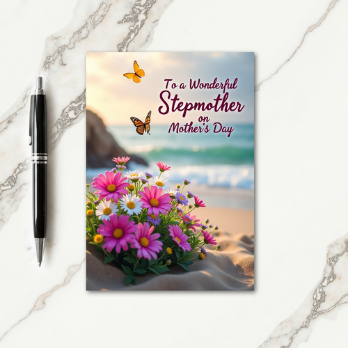 Floral Mothers Day Seaside Card