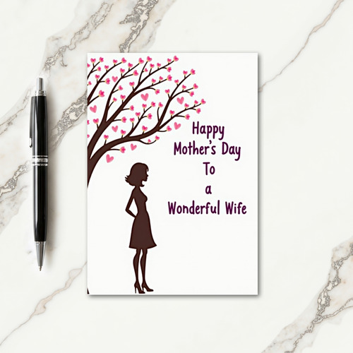Floral Mothers Day Silhouette Card