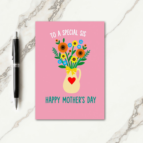 Floral Mothers Day Sis Card