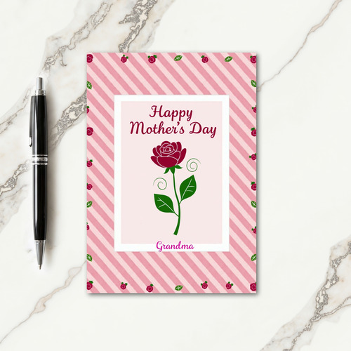 Floral Mothers Day Stripe Card