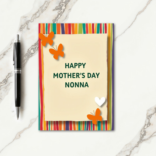 Floral Mothers Day Stripes Graphic Card