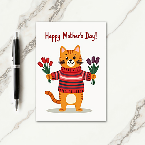 Floral Mothers Day Tabby Card