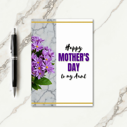 Floral Mothers Day To My Aunt Card