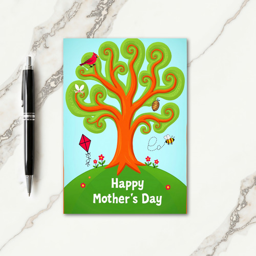 Floral Mothers Day Tree Scene Card