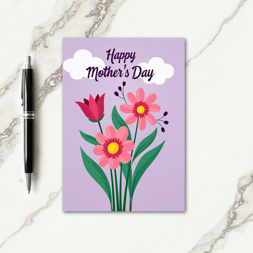Floral Mothers Day Vector Card